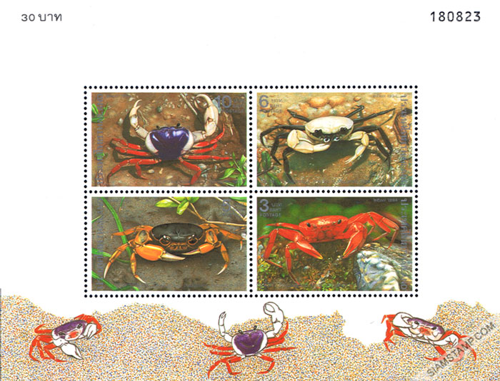 Thai Crabs Postage Stamps (2nd Series) Souvenir Sheet.