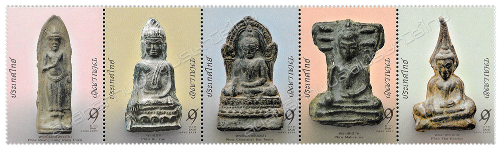 Phra Yod Khunphon (Set of five amuletic Buddha images)