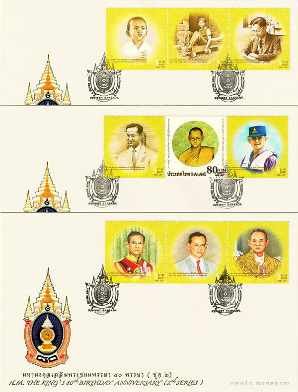 H.M. the King's 80th Birthday Anniversary (2nd Series) Commemorative Stamps First Day Cover.